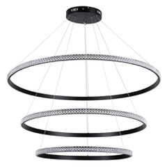 Κρεμαστό φωτιστικό οροφής LED kelvo® DIAMOND 150W 15000lm 180° AC 220-240V IP20 ρυθμιζόμενο λευκό CCT με χειριστήριο από 2700K έως 6000K ντιμμαριζόμενο μαύρο ματ 100x100x100cm