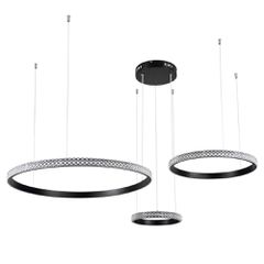 Κρεμαστό φωτιστικό οροφής LED kelvo® DIAMOND 100W 10000lm 180° AC 220-240V IP20 ρυθμιζόμενο λευκό CCT με χειριστήριο από 2700K έως 6000K ντιμαριζόμενο μαύρο ματ 110x110x60cm KLV-101-0243