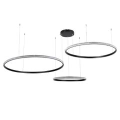 Κρεμαστό φωτιστικό οροφής LED kelvo® DIAMOND 150W 15000lm 180° AC 220-240V IP20 ρυθμιζόμενο λευκό CCT με χειριστήριο από 2700K έως 6000K ντιμμαριζόμενο μαύρο ματ 170x170x60cm