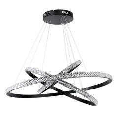 Κρεμαστό φωτιστικό οροφής LED kelvo® DIAMOND 120W 12000lm 180° AC 220-240V IP20 ρυθμιζόμενο λευκό CCT με χειριστήριο από 2700K έως 6000K ντιμμαριζόμενο μαύρο ματ 80x80x80cm