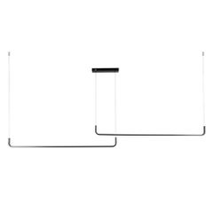 Κρεμαστό φωτιστικό οροφής LED kelvo® LINARIA 72W 7200lm 180° AC 220-240V IP20 ρυθμιζόμενο λευκό CCT με χειριστήριο από 2700K έως 6000K ντιμμαριζόμενο μαύρο ματ 220x4x25cm