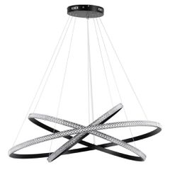 Κρεμαστό φωτιστικό οροφής LED kelvo® DIAMOND 150W 15000lm 180° AC 220-240V IP20 ρυθμιζόμενο λευκό CCT με χειριστήριο από 2700K έως 6000K ντιμμάριζομαι μαύρο ματ 100x100x100cm