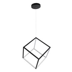 Κρεμαστό φωτιστικό οροφής LED kelvo® KIBOO 36W 3600lm 360° AC 220-240V IP20 ρυθμιζόμενο λευκό CCT με χειριστήριο από 2700K έως 6000K ντιμμαριζόμενο μαύρο ματ 40x40x40cm