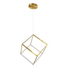 Κρεμαστό φωτιστικό οροφής LED kelvo® KIBOO 36W 3600lm 360° AC 220-240V IP20 ρυθμιζόμενο λευκό CCT με χειριστήριο από 2700K έως 6000K ντιμμαριζόμενο χρυσό 40x40x40cm