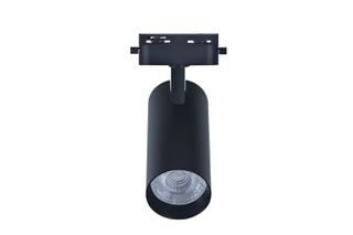 LED σποτ ράγας 2 γραμμών COB 20W 230V ντιμαριζόμενο ενδιάμεσο λευκό φως 4000K 2400lm 36° μαύρο Φ74x175mm