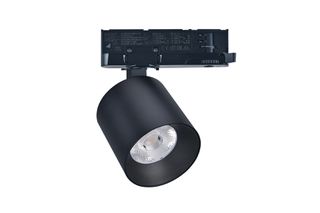 LED σποτ ράγας 4 γραμμών (τριφασικό) COB 40W 230V θερμό λευκό 3000K 38° μαύρο Φ98x94mm