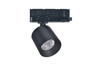 LED σποτ τριφασικής ράγας (4 γραμμών) COB 20W TRIAC dimmable 230V θερμό φως 3000K 38° Φ74x71mm μαύρο