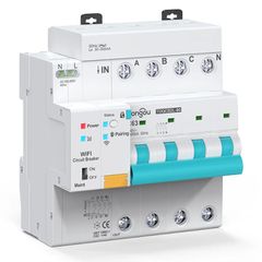 Ρελέ διαρροής 3Φ Wi-Fi TOQCB2L-80 63A με απομακρυσμένο έλεγχο, προστασία υπέρτασης/υπότασης, ρύθμιση διαρροής 30–500mA & μέτρηση κατανάλωσης ενέργειας συμβατό με Tuya, Smart Life