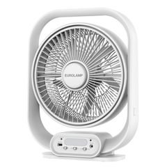 Ανεμιστήρας box fan επαναφορτιζόμενος Φ38 20W με LED φως 2W λευκός (300-21002)