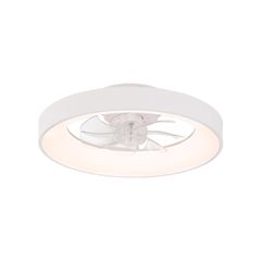 Διακοσμητικός ανεμιστήρας οροφής με LED 34W 3332lm λευκός dimmable, 7 πτερύγια ABS, τηλεχειριστήριο & χρονοδιακόπτης Φ300mm (FAN6687WH)