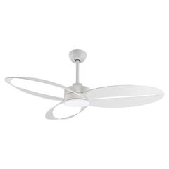 Ανεμιστήρας οροφής λευκός με LED 24W 2400 lm, 3 πτερύγια ABS, DC μοτέρ 45W, τηλεχειριστήριο & χρονοδιακόπτη, Ø1320 mm