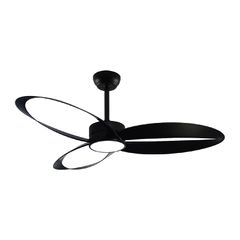 Ανεμιστήρας οροφής με LED 24W 2400lm dimmable, 3 πτερύγια ABS, μαύρος, με τηλεχειριστήριο & χρονοδιακόπτη, Ø1320mm (FANGS423B)