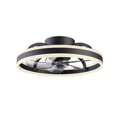 Ανεμιστήρας οροφής με φωτισμό LED 30W 3100lm, DC μοτέρ 15W, 5 πτερύγια, μαύρος με διάφανα πτερύγια, με τηλεχειριστήριο και χρονοδιακόπτη Φ500mm (FAN3231458)