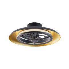 Διακοσμητικός ανεμιστήρας οροφής με LED dimmable μαύρο/χρυσό 40W 4300 lm, 8 πτερύγια, DC μοτέρ 15W, τηλεχειριστήριο, χρονοδιακόπτης Φ550mm (FAN3231168)