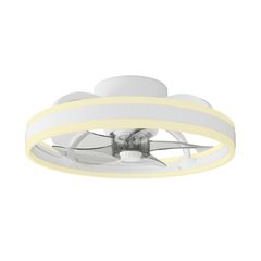 Ανεμιστήρας οροφής λευκός με LED 30W 3100 lm, 5 πτερύγια και τηλεχειριστήριο, DC μοτέρ 15W, 500 mm (FAN32314510)