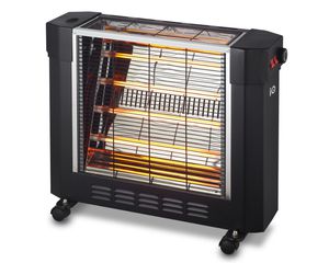 Θερμάστρα χαλάζια HT-1477 2400W με 3 επίπεδα θερμοκρασίας και ρόδες, μαύρη