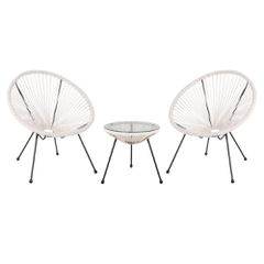 ΣΕΤ ΕΞΩΤΕΡΙΚΟΥ ΧΩΡΟΥ 3ΤΜΧ ACAPULCO HM11861.12 P.E.RATTAN ΛΕΥΚΟ-ΜΕΤΑΛΛΟ ΣΕ ΜΑΥΡΟ