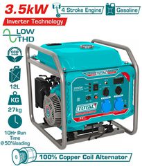 Ηλεκτρογεννήτρια Βενζίνης TOTAL INVERTER 3.500W / 4.5KVA / 7hp Επαγγελματική ( TP340006 )