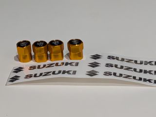 Suzuki Vitara Κιτρινα αλουμινενια Καπακια Βαλβιδας και Αυτοκολλητο