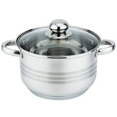 Zilan ZLN4069 Κατσαρόλα από ανοξείδωτο ατσάλι με γυάλινο καπάκι 24cm, 6,5Lt