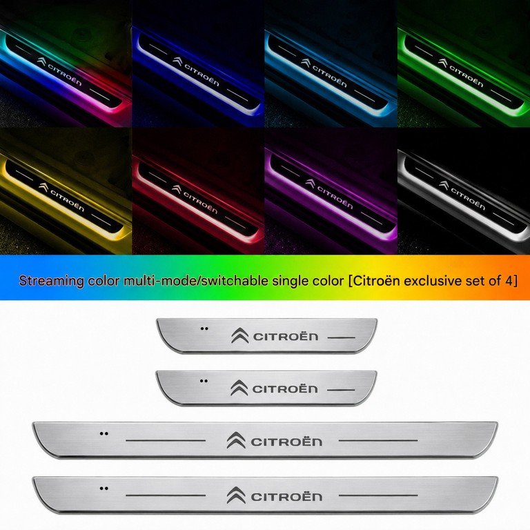 Citroen Logo Φωτιζόμενα Μαρσπιέ Πόρτας (4τμχ) Dynamic Ambient Light 11 εφέ Φωτισμού ασύρματη εγκατάσταση