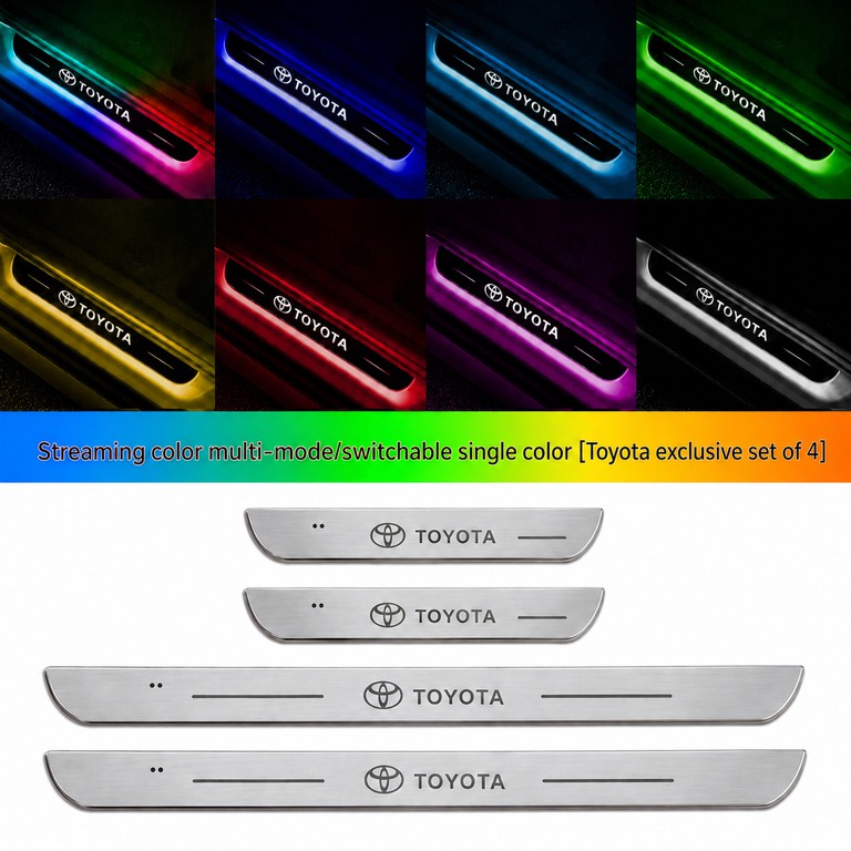 Toyota Logo Φωτιζόμενα Μαρσπιέ Πόρτας (4τμχ) Dynamic Ambient Light 11 εφέ Φωτισμού ασύρματη εγκατάσταση