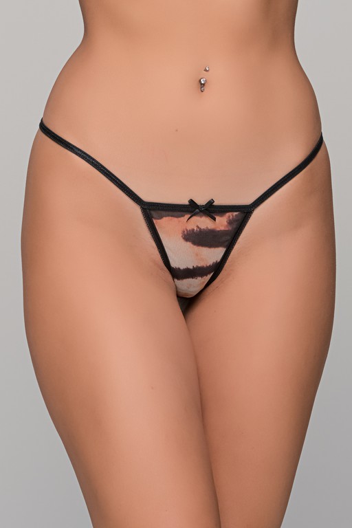 Mini Micro G-string Τούλι - Τιγρέ