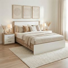 Σετ Κρεβατοκάμαρας Athos Sonoma Λευκό με Κρεβάτι 140x200εκ Σετ 3τεμ
