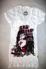 Γυναικεία κοντομάνικη μπλούζα silky black cotton Original Wiz T-Shirt Rock&roll Guitar star