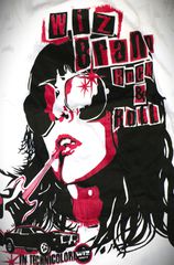Γυναικεία κοντομάνικη μπλούζα silky black cotton Original Wiz T-Shirt Rock&roll Guitar star-thumb-1