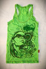 Γυναικεία αμάνικη μπλούζα silky cotton Original Wiz T-Shirt Rock&roll Superstar green