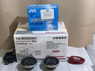 Subwoofer Pioneer MADE IN Japan 100watt Speakers Hi End JVC car Aluminium+ Gold Connection Wires fuses