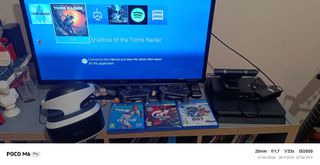sony playstation 4 slim+Sony VR+2 τηλεχειριστήρια+ VR move motion controllers+9παιχνιδια (συζητήσιμη)