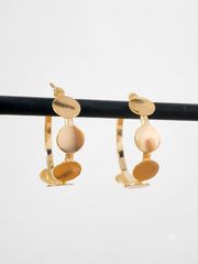 Χρυσοί κρίκοι με στρογγυλούς δίσκους – Minimal Chic Σκουλαρίκια