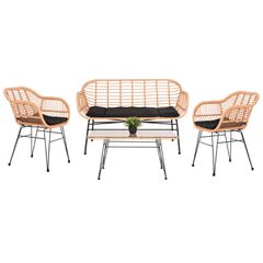 ΣΕΤ ΣΑΛΟΝΙ ΕΞΩΤΕΡΙΚΟΥ ΧΩΡΟΥ 4ΤΜΧ ALLEGRA HM21052 WICKER-ΜΕΤΑΛΛΟ