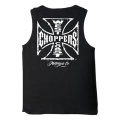 West Coast Choppers Αμάνικη Μπλούζα Worn Cross μαύρη | WCC tanktop black - 2XL
