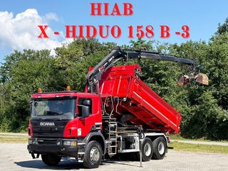 Ανατροπή + Γερανός Scania 2018 P 410 * HIAB X - HIDUO 158 B - 3 + ΤΗΛΕΧΕΙΡΙΣΤΗΡΙΟ * 6x4