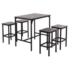 ΣΕΤ ΤΡΑΠΕΖΑΡΙΑ ΜΠΑΡ 5ΤΜΧ BOXY HM9882.13 ΜΑΥΡΟ ΜΕΤΑΛΛΟ-ΜΕΛΑΜΙΝΗ ΜΑΥΡΟ ΜΑΡΜΑΡΟ
