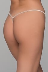 Micro G-string Σατέν και Δαντέλα- Μπεζ-thumb-1