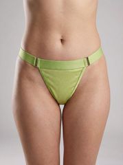 G-string Γυαλιστερή Λύκρα με Φαρδύ Λάστιχο - Λαϊμ
