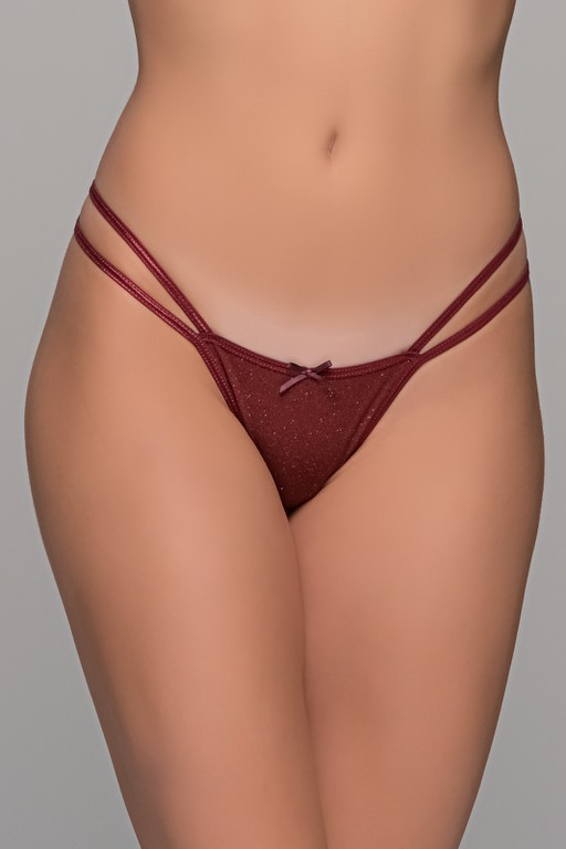 Micro G-string Ιριδίζουσα Λύκρα - Μπορντό