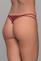 Micro G-string Ιριδίζουσα Λύκρα - Μπορντό-thumb-1