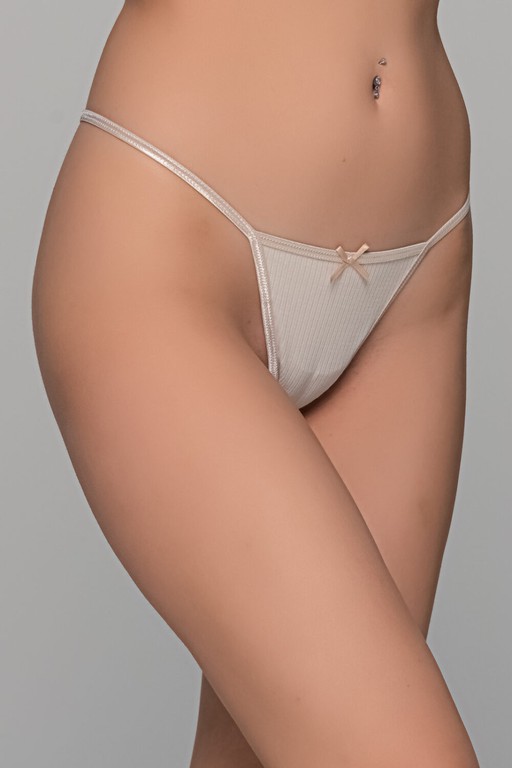 Micro G-String Ύφασμα Ριπ Μπεζ