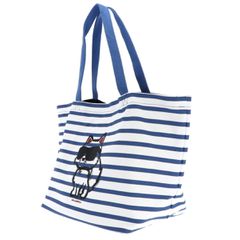KARL LAGERFELD Ikon Print Stripe Shopper White And Blue Stripes A2W50025-thumb-2