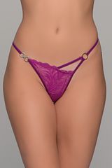 Δαντελένιο String με Strass - Magenta