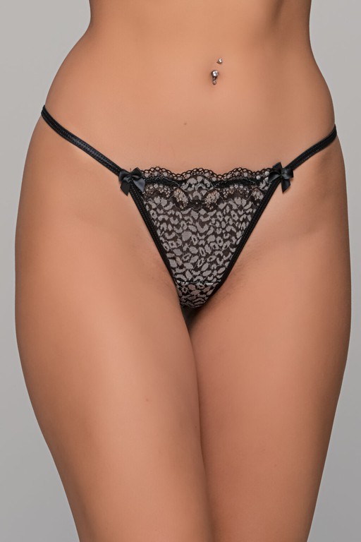 Tanga Δαντελένιο String – Ασημί