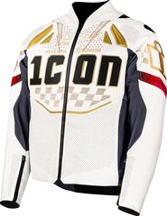 Μπουφάν Δερμάτινο Καλοκαιρινό ICON Contra3™ Rizz Rizz Jacket Άσπρο