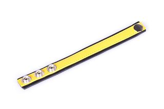 Rainbow Leather Cock Or Ball Strap - Black & Yellow
