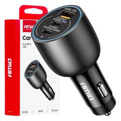 ΦΟΡΤΙΣΤΗΣ ΑΝΑΠΤΗΡΑ 12/24V ΜΕ 3 ΘΥΡΕΣ 2xUSB-C/1xUSB-A 95W 5V/3A ΤΑΧΕΙΑΣ ΦΟΡΤΙΣΗΣ ΑΛΟΥΜΙΝΙΟ/ΜΑΥΡΟΣ ΑΜΙΟ - 1 Τεμ.