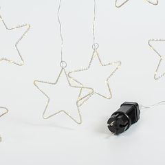 ΚΟΥΡΤΙΝΑ, 184 MINI LED, 8 ΜΕΤΑΛΛΙΚΑ ΑΣΤΕΡΙΑ 12cm, ΜΕΤΑΣΧΗΜΑΤΙΣΤΗ, ΑΣΗΜΙ ΧΑΛΚΙΝΟ ΚΑΛΩΔΙΟ, ΘΕΡΜΟ ΛΕΥΚΟ LED (H155 x W175cm, 20 ΣΕΙΡΕΣ x 12 LED), ΠΡΟΕΚΤΑΣΗ ΠΑΡΟΧΗΣ 3m, IP44